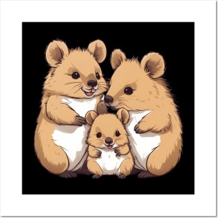 Cute Quokka Family Posters and Art